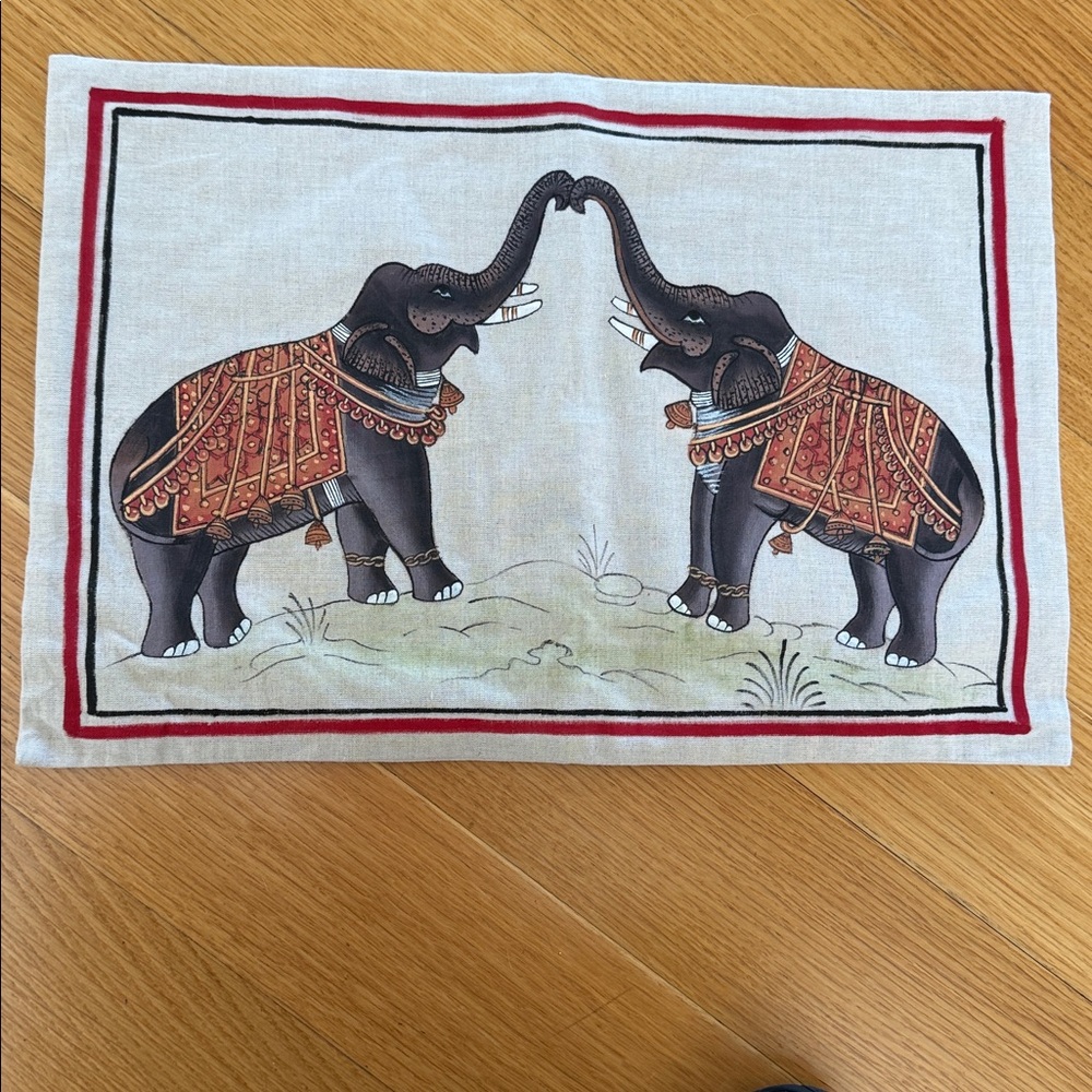 John Robshaw Decorative Elephant Pillow Cover 12 x 18” - Picture 6 of 9